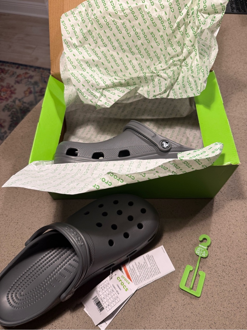 CROCS Mens Classic Clog - Slate Gray NWT - Picture 6 of 6